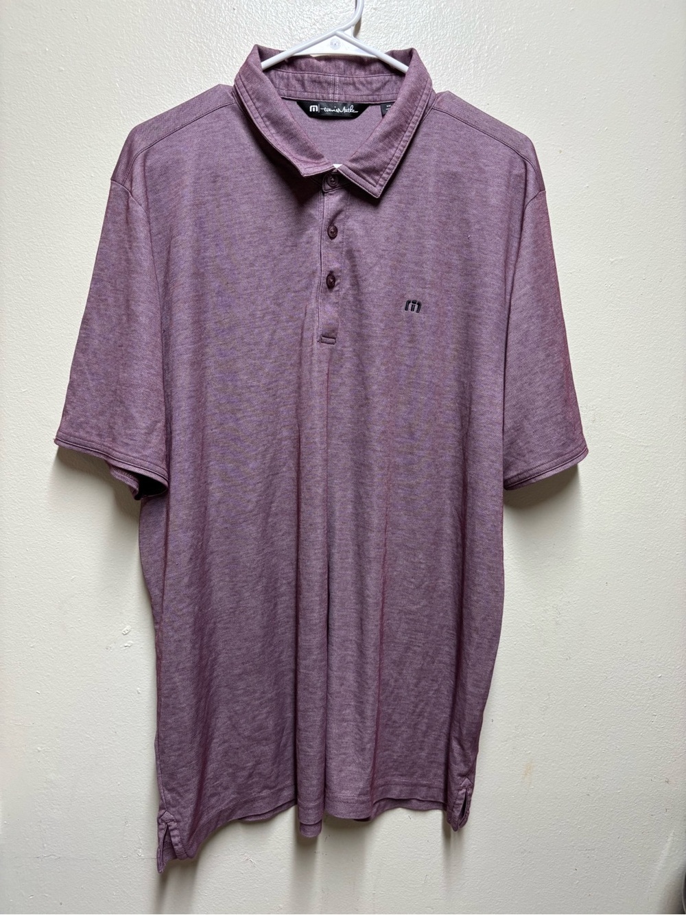 Travis Mathew XXL Golf Polo Shirt Mens Purple Heather Pima Cotton Blend